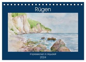 Rügen Impressionen in Aquarell (Tischkalender 2024 DIN A5 quer), CALVENDO Monatskalender von Mesch,  Sylwia