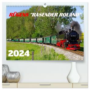 Rügens „rasender Roland“ (hochwertiger Premium Wandkalender 2024 DIN A2 quer), Kunstdruck in Hochglanz von Prescher,  Werner