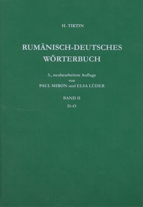 Rumänisch-Deutsches Wörterbuch von Lüder,  Elsa, Miron,  Paul, Tiktin,  Hariton