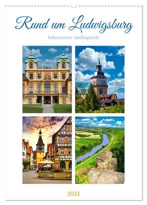Rund um Ludwigsburg (Wandkalender 2024 DIN A2 hoch), CALVENDO Monatskalender von Huschka,  Klaus-Peter