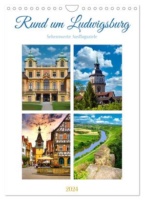 Rund um Ludwigsburg (Wandkalender 2024 DIN A4 hoch), CALVENDO Monatskalender von Huschka,  Klaus-Peter