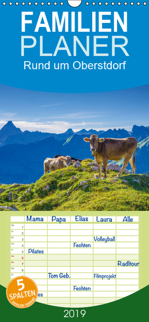 Rund um Oberstdorf – Familienplaner hoch (Wandkalender 2019 , 21 cm x 45 cm, hoch) von G. Allgöwer,  Walter