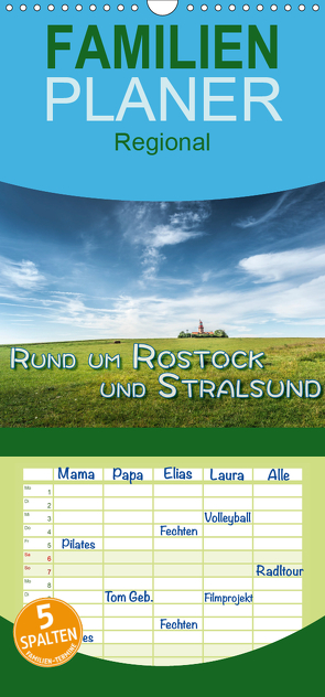 Rund um Rostock und Stralsund – Familienplaner hoch (Wandkalender 2021 , 21 cm x 45 cm, hoch) von Gödecke,  Dieter