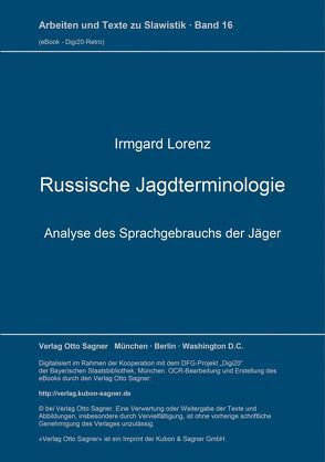 Russische Jagdterminologie von Lorenz,  Irmgard