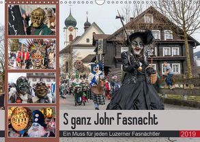 S ganz Johr FasnachtCH-Version (Wandkalender 2019 DIN A3 quer) von W. Saul,  Norbert