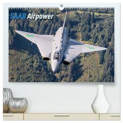 Saab Airpower (hochwertiger Premium Wandkalender 2024 DIN A2 quer), Kunstdruck in Hochglanz von Engelke,  Björn
