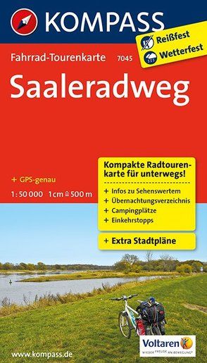 Fahrrad-Tourenkarte Saaleradweg – Von Münchberg nach Schönebeck (Elbe) von KOMPASS-Karten GmbH
