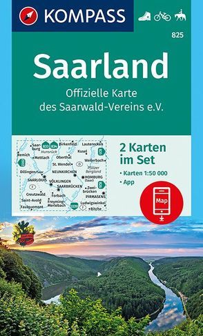 KOMPASS Wanderkarte 825 Saarland, Offizielle Karte des Saarwald-Vereins e.V. von KOMPASS-Karten GmbH