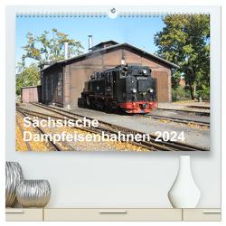 Sächsische Dampfeisenbahnen 2024 (hochwertiger Premium Wandkalender 2024 DIN A2 quer), Kunstdruck in Hochglanz von Pfetzing,  Markus