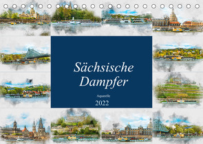 Sächsische Dampfer Aquarelle (Tischkalender 2022 DIN A5 quer) von Meutzner,  Dirk