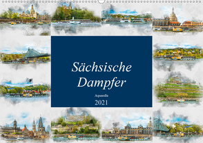 Sächsische Dampfer Aquarelle (Wandkalender 2021 DIN A2 quer) von Meutzner,  Dirk