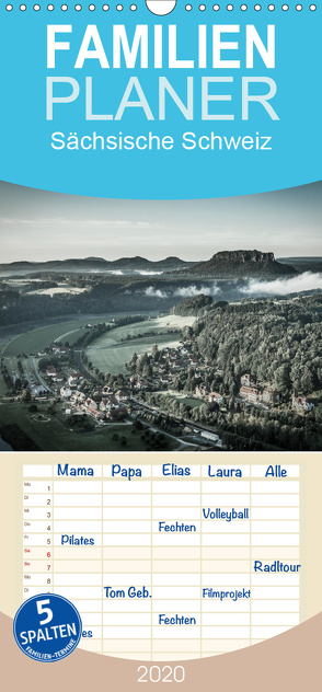 Sächsische Schweiz – Familienplaner hoch (Wandkalender 2020 , 21 cm x 45 cm, hoch) von Kirsch,  Gunter