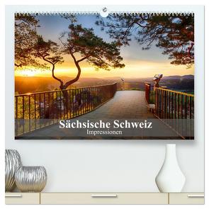 Sächsische Schweiz – Impressionen (hochwertiger Premium Wandkalender 2024 DIN A2 quer), Kunstdruck in Hochglanz von Meutzner,  Dirk