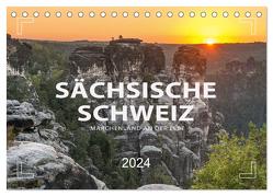 SÄCHSISCHE SCHWEIZ – Märchenland an der Elbe (Tischkalender 2024 DIN A5 quer), CALVENDO Monatskalender von Weigt,  Mario