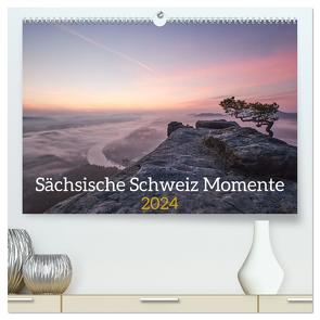 Sächsische Schweiz Momente 2024 (hochwertiger Premium Wandkalender 2024 DIN A2 quer), Kunstdruck in Hochglanz von Behr,  Raik