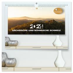 Sächsische und Böhmische Schweiz (hochwertiger Premium Wandkalender 2024 DIN A2 quer), Kunstdruck in Hochglanz von Bisanz,  Benjamin