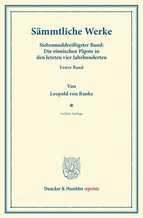 Sämmtliche Werke. von Ranke,  Leopold Von