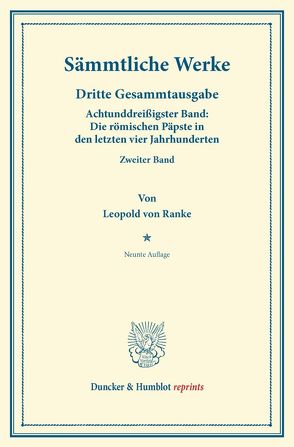 Sämmtliche Werke. von Ranke,  Leopold Von