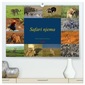 Safari njema – Safari Impressionen Kenia (hochwertiger Premium Wandkalender 2024 DIN A2 quer), Kunstdruck in Hochglanz von Michel,  Susan