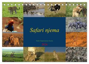 Safari njema – Safari Impressionen Kenia (Tischkalender 2024 DIN A5 quer), CALVENDO Monatskalender von Michel,  Susan