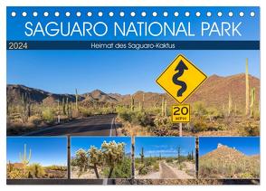 SAGUARO NATIONAL PARK Heimat des Saguaro-Kaktus (Tischkalender 2024 DIN A5 quer), CALVENDO Monatskalender von Viola,  Melanie