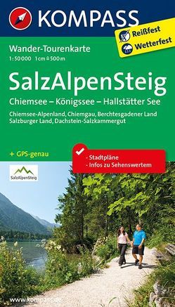 KOMPASS Wander-Tourenkarte Salz-Alpen-Steig – Chiemsee – Königssee – Hallstätter See 1:50.000 von KOMPASS-Karten GmbH