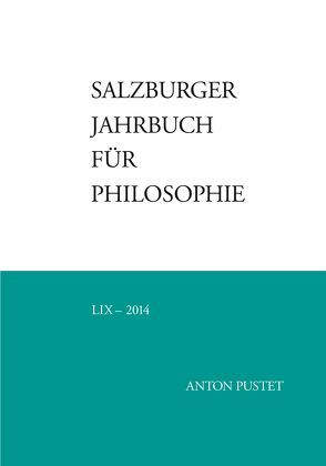 Salzburger Jahrbuch für Philosophie von Bauer,  Emmanuel J., Darge,  Rolf, Schmidinger,  Heinrich