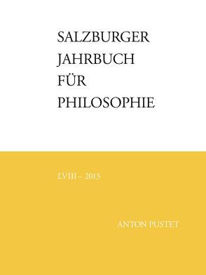 Salzburger Jahrbuch für Philosophie von Bauer,  Emmanuel J., Darge,  Rolf, Schmidinger,  Heinrich