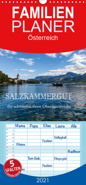 Salzkammergut – Die schönsten Seen Oberösterreichs – Familienplaner hoch (Wandkalender 2021 , 21 cm x 45 cm, hoch) von Pfleger,  Hans