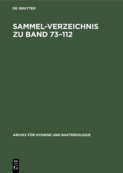 Sammel-Verzeichnis zu Band 73–112 von Lange,  Ludwig