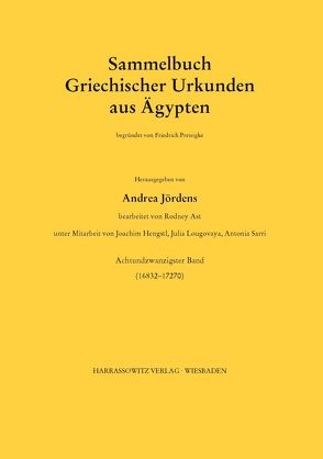 Sammelbuch griechischer Urkunden aus Ägypten von Jördens,  Andrea