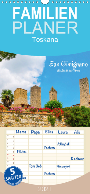 San Gimignano, die Stadt der Türme – Familienplaner hoch (Wandkalender 2021 , 21 cm x 45 cm, hoch) von Müller,  Christian