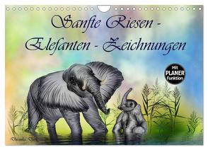 Sanfte Riesen – Elefanten-Zeichnungen (Wandkalender 2024 DIN A4 quer), CALVENDO Monatskalender von Djeric,  Dusanka