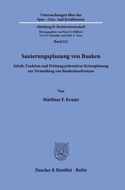 Sanierungsplanung von Banken. von Kraatz,  Matthias F.