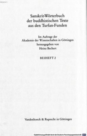 Sanskrit-Wörterbuch der buddhistischen Texte aus den Turfan-Funden. Einbanddecke zu Band II