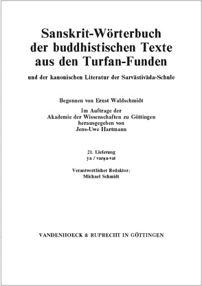 Sanskrit-Wörterbuch der buddhistischen Texte aus den Turfan-Funden. Lieferung 21 von Hartmann,  Jens-Uwe