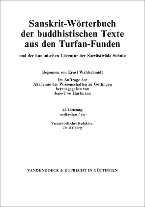 Sanskrit-Wörterbuch der buddhistischen Texte aus den Turfan-Funden. Lieferung 23 von Hartmann,  Jens-Uwe