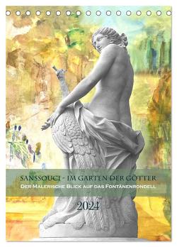 Sanssouci – Im Garten der Götter. Der malerische Blick auf das Fontänenrondell (Tischkalender 2024 DIN A5 hoch), CALVENDO Monatskalender von Maria Kessler,  Petra