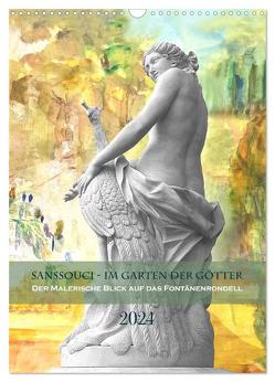 Sanssouci – Im Garten der Götter. Der malerische Blick auf das Fontänenrondell (Wandkalender 2024 DIN A3 hoch), CALVENDO Monatskalender von Maria Kessler,  Petra