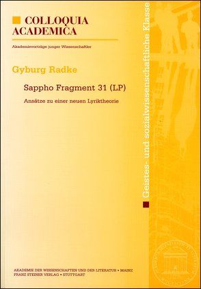 Sappho Fragment 31 (LP) von Radke-Uhlmann,  Gyburg