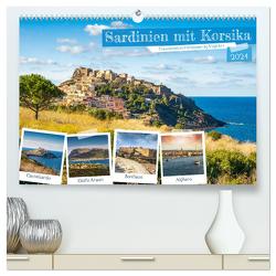 Sardinien mit Korsika (hochwertiger Premium Wandkalender 2024 DIN A2 quer), Kunstdruck in Hochglanz von VogtArt,  VogtArt