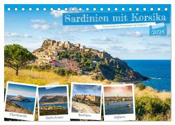 Sardinien mit Korsika (Tischkalender 2024 DIN A5 quer), CALVENDO Monatskalender von VogtArt,  VogtArt