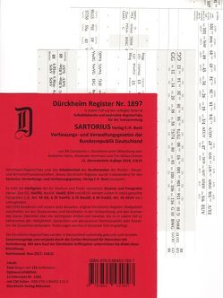 DürckheimRegister® SARTORIUS (2020) Gesetze und §§ von Dürckheim,  Constantin von, Herrmann,  Alexander
