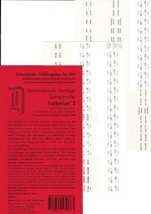 DürckheimRegister® SARTORIUS II – Internationale Verträge, Europarecht von Dürckheim,  Constantin von, Herrmann,  Alexander, Neureither,  Felizitas