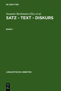 Satz – Text – Diskurs / Satz – Text – Diskurs. Band 1 von Beckmann,  Susanne, Frilling,  Sabine
