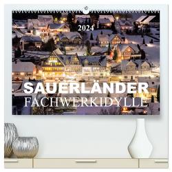Sauerländer Fachwerkidylle (hochwertiger Premium Wandkalender 2024 DIN A2 quer), Kunstdruck in Hochglanz von Bücker,  Heidi