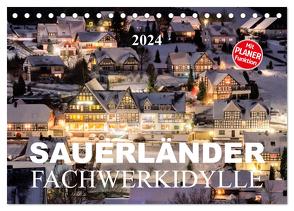 Sauerländer Fachwerkidylle (Tischkalender 2024 DIN A5 quer), CALVENDO Monatskalender von Bücker,  Heidi