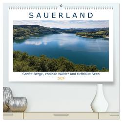 Sauerland – sanfte Berge, endlose Wälder und tiefblaue Seen (hochwertiger Premium Wandkalender 2024 DIN A2 quer), Kunstdruck in Hochglanz von Bücker,  Heidi