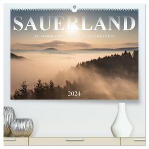 Sauerland, zu jeder Jahreszeit ein Naturgenuss (hochwertiger Premium Wandkalender 2024 DIN A2 quer), Kunstdruck in Hochglanz von Bücker,  Heidi