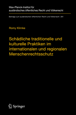 Schädliche traditionelle und kulturelle Praktiken im internationalen und regionalen Menschenrechtsschutz von Klimke,  Romy